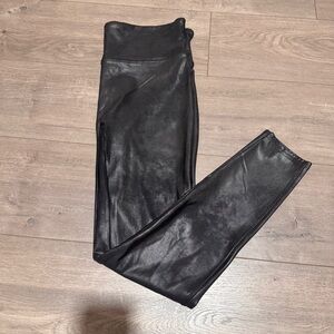Spanx Black Faux Leather Leggings size 1x